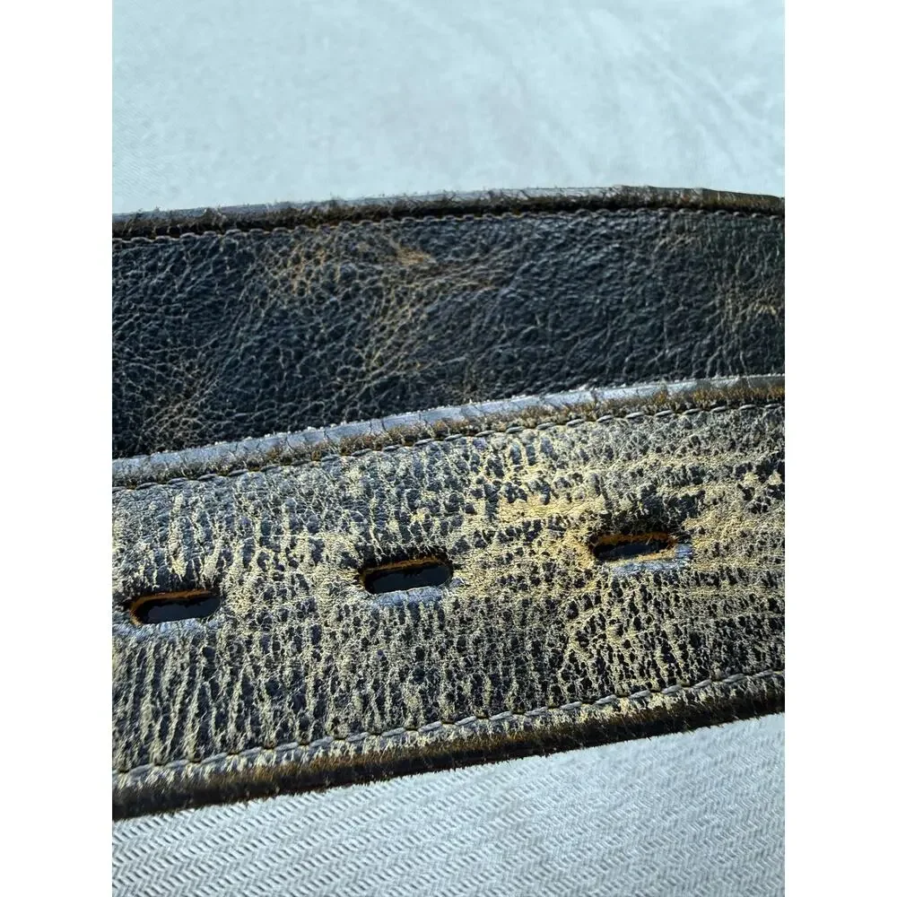 Bed Stu Cobbler Series Leather Belt Size 38 Distressed
